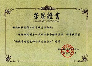 湖(hú)北(běi)省建築裝飾行(xíng)業(yè)龍頭企業(yè)